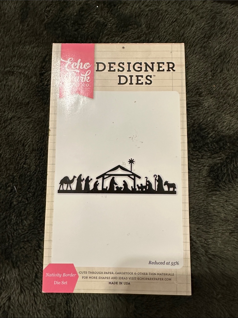 Echo Designer Dies Nativity Border - Black